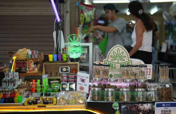 Cannabis and smoking accessories for sale in Bangkok, Thailand